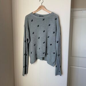 Wooden ships mini football V neck breaker knit sweater Size M/L